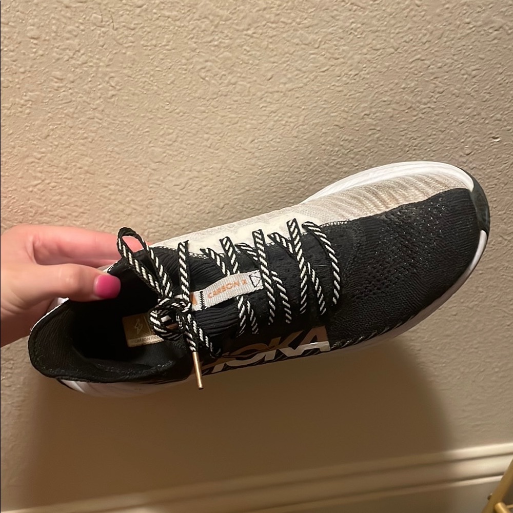 Hoka Black and White Performance Sneakers